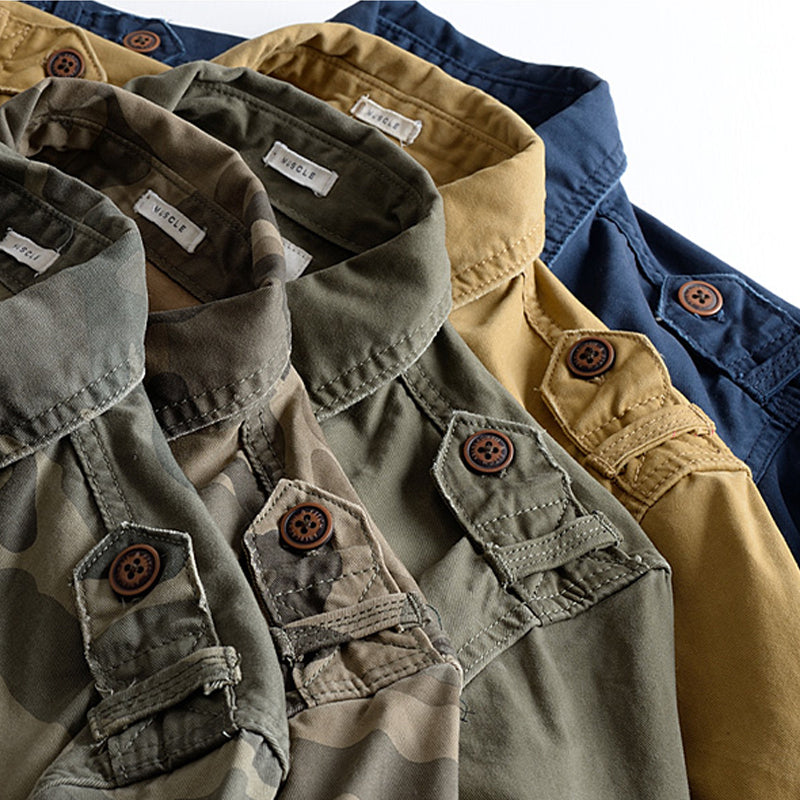 Outdoor Multicolor Camo Long Sleeve Casual Shirt