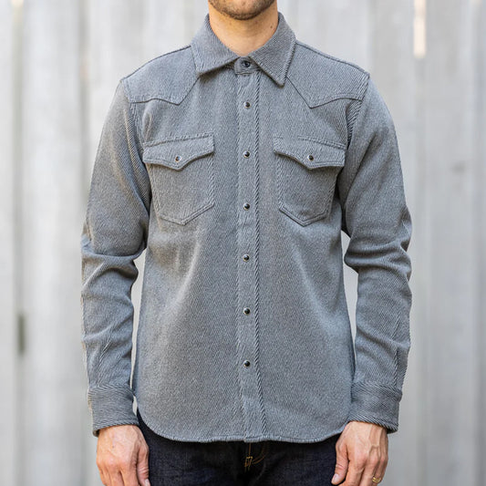 Men's 14oz Grey Corduroy Western Shirt